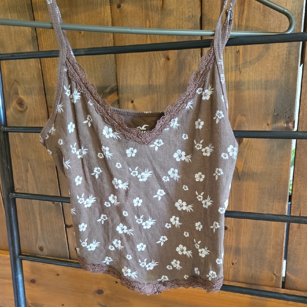 Hollister Brown Ribbed Tank Top